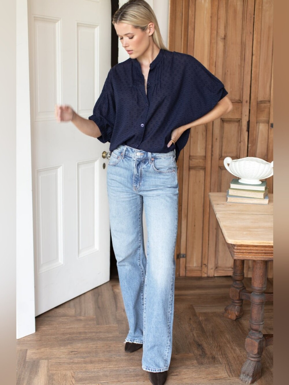 Emmerson Fry One Size 100% Cotton Shirt Blue